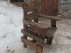 Дачное, садовое деревянное кресло в стиле «рустик» из брашированной сосны