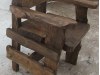 Дачное, садовое деревянное кресло в стиле «рустик» из брашированной сосны