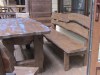 Деревянный стол для дачи, сада, веранды из брашированной доски под "старину"